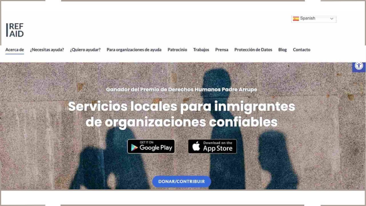 Aplicaciones para migrantes: página refaid