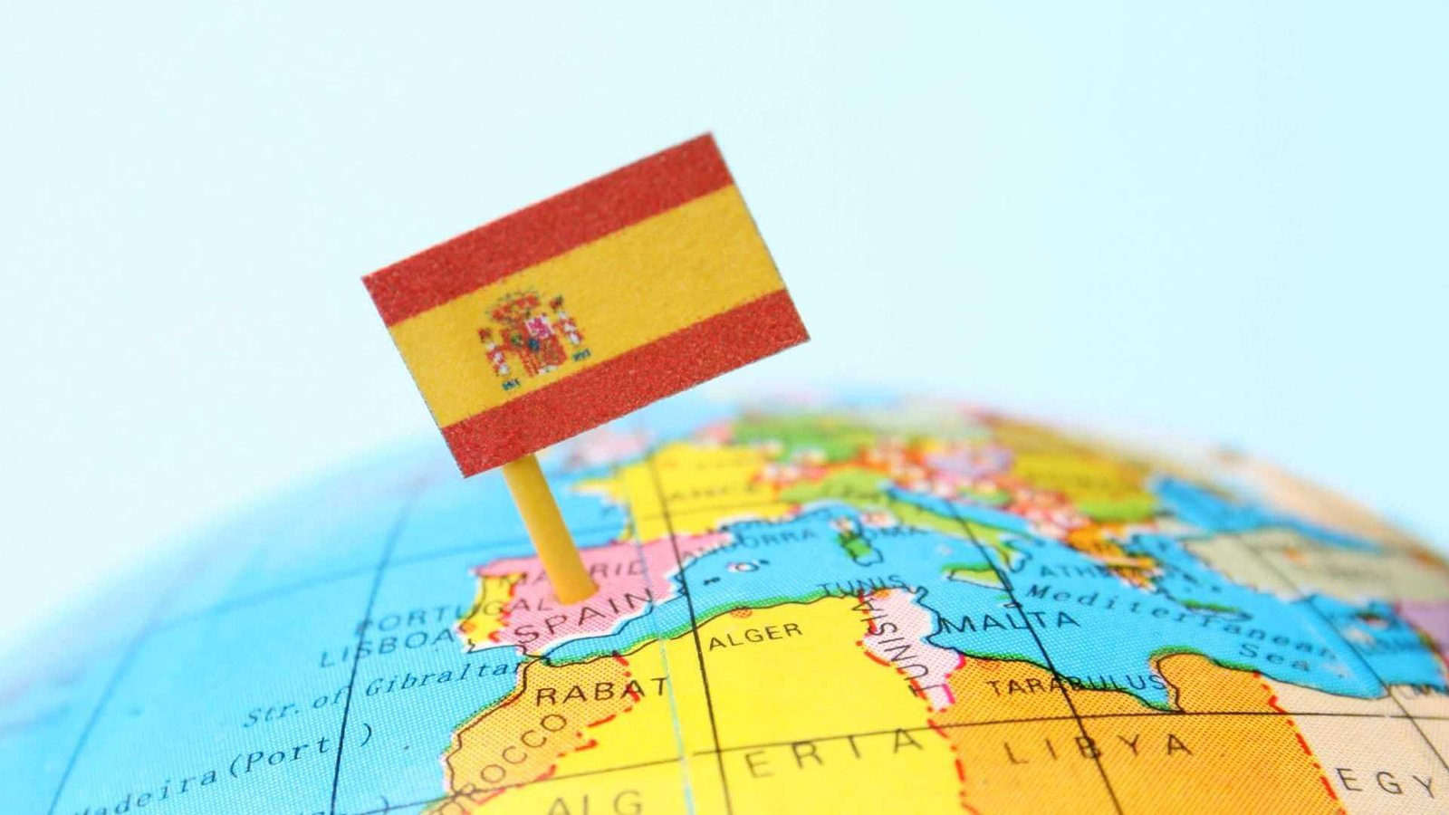 Expresiones españolas: imagen de mapa con la bandera española